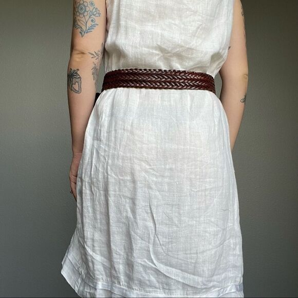 Vintage Brown Leather Braided Western Belt - Picture 7 of 8